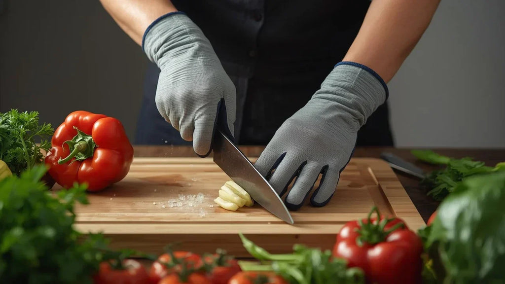 งานครัวกลาง / โรงงานอาหาร เลือกถุงมือกันบาดยังไงให้จับมีดถนัด