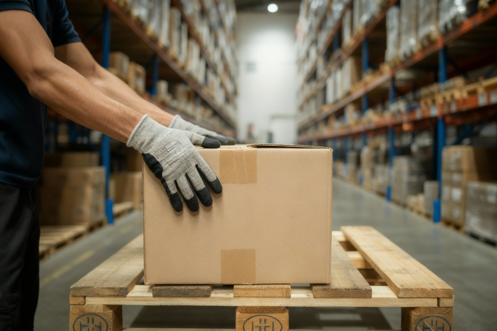 ถุงมือกันบาดสำหรับงานคลังสินค้าและโลจิสติกส์ ป้องกันแผลบาดจากกล่องและพาเลท