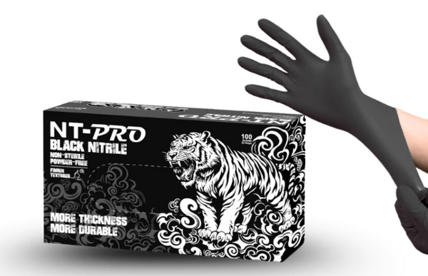 ถุงมือยาง ไนไตร SYNOS NT-PRO สีดำ