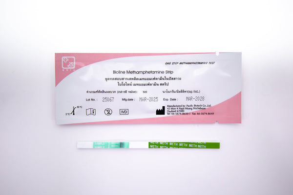 ชุดตรวจสารเสพติดไบโอไลน์ เมทแอมเฟตา(ยาบ้า,ไอซ์) 500ng/ml ชนิดหยด 1 กล่อง บรรจุ 100 ชุด